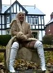 Blonde pornstar Crystels public dildo masturbation