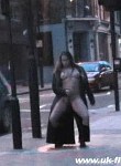 Busty milf Faye Rampton in public nudity in London